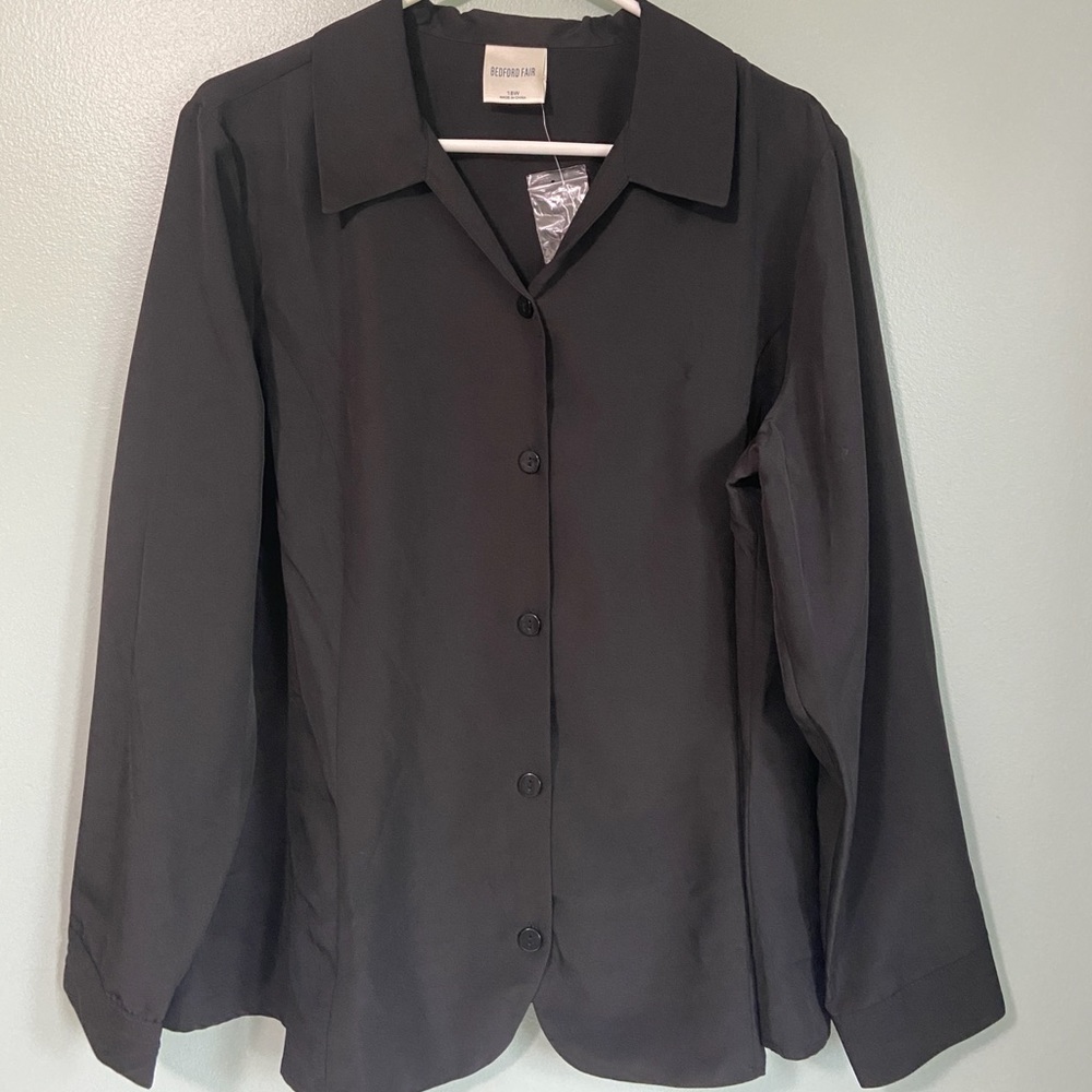 Bedford Fair black collared button down